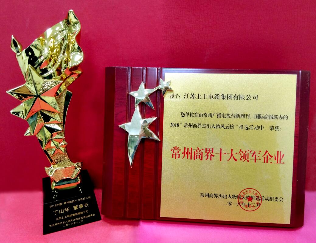 2018年12月6日，，，，丁山华董事长荣获“常州商界十大领武士物”