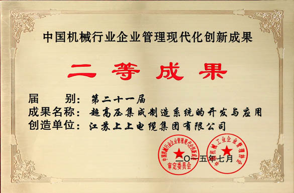 mg不朽情缘电缆获评“中国机械行业企业治理现代化立异效果二等效果”